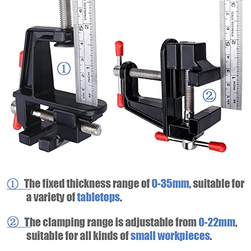 Mesee Universal Mini Table Bench Vice Small Walnut Clamps Workbench Carving Drill Press Clamping Vise for Jewelry Nuclear Watch Repairing DIY Craft Sculpture Clip On Tool - Black