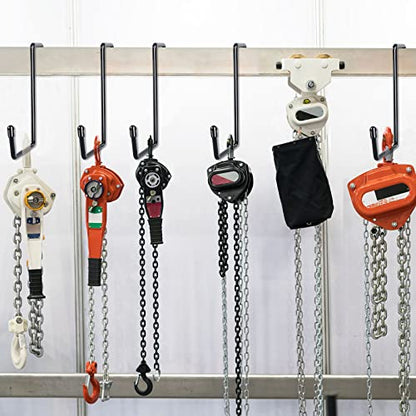 DINGEE Vinyl Coated Heavy Duty Large Hooks for Hanging,Rafter Hanger Hook,Garage Bike Hooks,Ladder Hooks Storage Organizer,Large Object,Tools,Hose,Ropes and Pool Equipment Hooks Black 4 Pack - size: Large/4 Pack