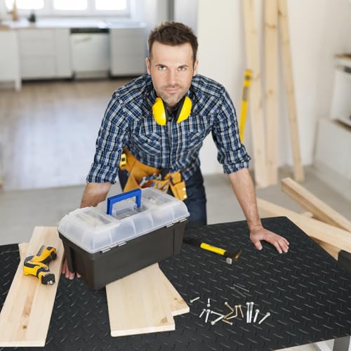 48" x 17" Work Bench Mat, Non-Slip Textured PVC Bench Pad, Enhanced 2 mm Thick Scratch-Resistant Tool Bench Liner for Woodworking, DIY, Garage & Tabletop Protection