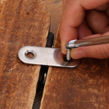 10set Stainless Steel Brace Bracket with Screws Repairing Fixing Connection Plate Flat Straight Furniture Corner Brackets (46x16mm) - color: 46x16mm