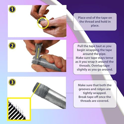 Gasoila Nickel PTFE Thread Seal Tape – Professional-Grade, 1 Inch x 520 Inch, High-Density Thread Tape for Stainless Steel Pipes– Leak-Proof Seal, Non-Toxic - size: 1 Inch x 520 Inch Roll- 1 Pack