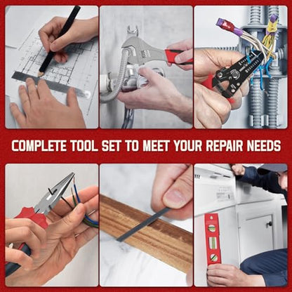 Sundpey Home Tool Kit with Drawer - 379-PCs Portable Complete Household and Auto Repair Tool Set - Hand General Basic Tool Box Storage Case - Full Basic Toolkit for Handyman & Diyer & Homeowner Red - color: Red