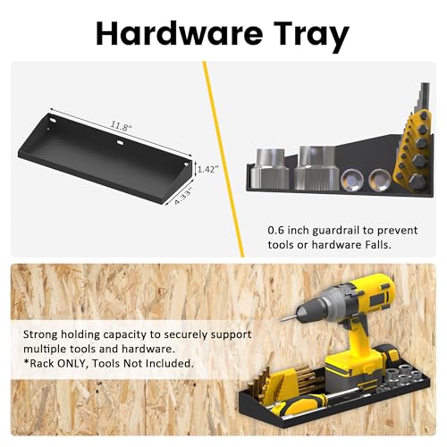 UNITEDPOWER Wall Mount Hand Tool Storage Set, Screwdriver Organizer, Pliers Holder, Hammer Rack, Metal Hardware Tray for Garage Workshop Workbench - 4 Pack