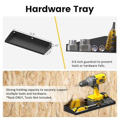 UNITEDPOWER Wall Mount Hand Tool Storage Set, Screwdriver Organizer, Pliers Holder, Hammer Rack, Metal Hardware Tray for Garage Workshop Workbench - 4 Pack