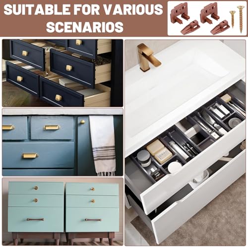 20 Sets Drawer Guide Kits, Drawer Slides Repair Kit with Screws Replacement Parts for Dressers, Hutches, Nightstand Drawers