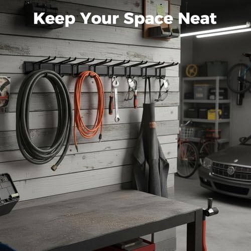 Garage Tool Organizer 48in - Heavy Duty Wall Mount Tool Storage Rack Load 350lb Garage Organization for Mop Rake Broom Shovel Folding Chair - size: 48 inch