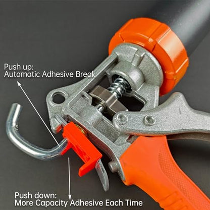 Sausage Caulking Gun,20 oz Sausage Foil Pack/10 oz Cartridge Adhesive Dual-Purpose,18:1 Thrust,15” Aluminum Sealant Manual Caulk Gun Kit With 6 Cone Nozzles (1 Pack) - size: 1 Pack