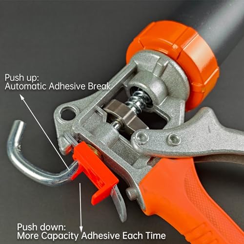 Sausage Caulking Gun,20 oz Sausage Foil Pack/10 oz Cartridge Adhesive Dual-Purpose,18:1 Thrust,15” Aluminum Sealant Hand Caulk Gun Kit With 6 Cone Nozzles (2 Pack) - size: 2 Pack
