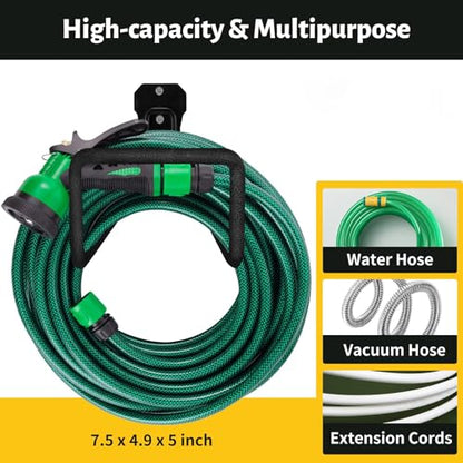 Heavy-duty rust-proof hose hooks for storing water pipes, hoses, cables, trimmers, ladders, buckets, tools | Wall-mounted high load-bearing capacity, non-slip hanger for homes, yards, and farms