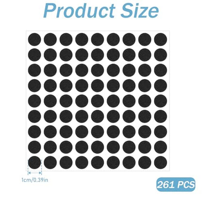 261 Pcs Mini Foam Felt Pads, Self Stick Pads Furniture Felt Pad Round 3/8 Inches Diameter Self Adhesive Cabinet Cushion Dots for Cabinet Doors Furniture Desks Floor Drawers Black