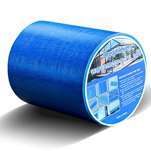 Blue Waterproof Butyl Tape for Solar Pool Cover Repair, Blue Duct Tape Heavy Duty Waterproof for Pool Liner Patch,Flex Seal Tape for RV Awning,Metal Roof,Vent,Boat Sealing,6" x16Ft - size: 6in*16ft