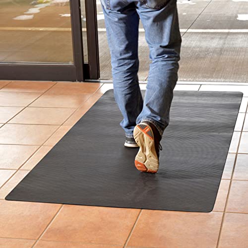 CLIMATEX Indoor/Outdoor Rubber Scraper Mat, 36 in. x 6﻿ ft., Black - size: 72"L x 36"W x 0.1"Th
