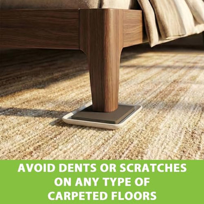 12 Pack Furniture Sliders for Carpet Hardwood Tile Heavy Moving, 4.7 Inch Movers Pads Protectors Large Gliders for Sofa Couch Bed Cabinet (Beige, 4.7") - size: 4.7"