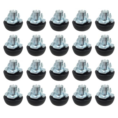 Furniture Leg Levelers - 20 Pack Adjustable Floor Glides for Wobbly Chairs, Tables & Cabinets | M8 Thread Leveling Feet with T-Nuts | Protects Floors, Easy Height Adjustment