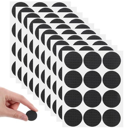 Prasacco 108 Pcs Non Slip Furniture Pads, 1 Inch Round Black Plastic Rubber Furniture Pads, Anti Slip Table Legs, Chair Leg Floor Protectors