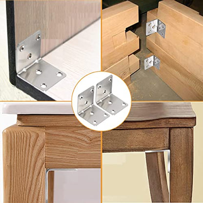 20PCS L Brackets Corner Bracket 1.5"x1.5"x1.5", Heavy Duty Corner Brace for Wood, Right Angle Brackets, 40MM 1.5Inch Wide 90 Degree Bracket for Wooden Frame Furniture Shelves Chairs - size: 1.5"x1.5"(Silver)