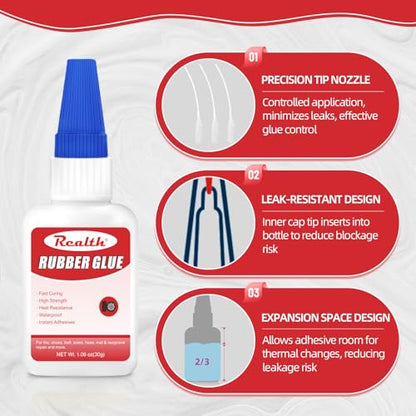 Rubber Glue 30g – Strong, Waterproof & Heat-Resistant Adhesive for Rubber, Fast-Drying, Flexible & Non-Toxic – Perfect for DIY & Headphones Repairs, Rc Car Tire - size: 30g, style: Rubber Glue
