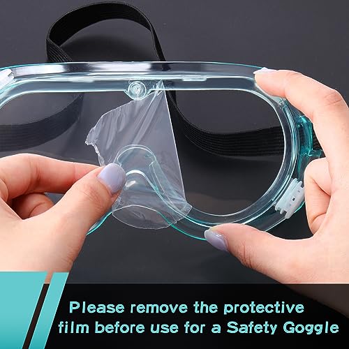 Yunsailing Protective Safety Goggles Lab Over Glasses Clear Anti Fog Eye Protection Goggles for Men Women - color: Clear Green, Black