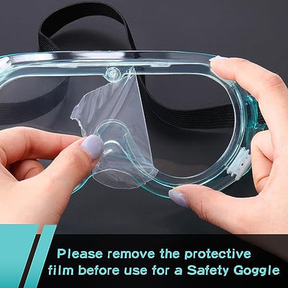 Yunsailing Protective Safety Goggles Lab Over Glasses Clear Anti Fog Eye Protection Goggles for Men Women - color: Clear Green, Black