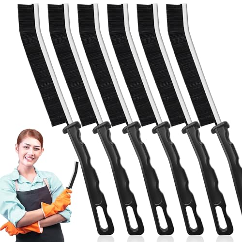 Crevice Cleaning Brush,6Pack Small Cleaning Brushes Grout Cleaner Brush Toilet Brush Scrub Brush for Shower Tile Skinny Gap Cleaning Tools for Household Use Bathroom (black-6pcs) - color: Black-6pcs