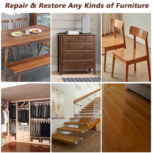 Wood Furniture Repair Kit - Wood Fillers, Putty with Wood Wax, Hardwood Laminate Repair Kit, Walnut Wood Scratch Repair Kit Restore Scratches, Cracks, Holes for Tables, Doors, Floors, Cabinet