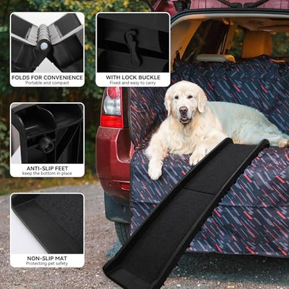 PawStep 51006 61 inch Portable Folding Pet Ramp with Carpet Great for Truck SUV Car - style: Non-Slip Pet Ramp