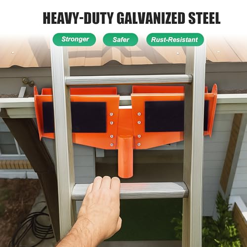 Heavy Duty Ladder Stabilizer and Gutter Guard, Roof Access Safety Tool, Prevent Ladder Slippage, Gutter Protection for Roofing, Multi-Functional Ladders Accessory, Improve Roof Cleaning Work Safety