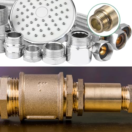 M METERXITY Shower Head Extension Arm, Brass G1/2 Male to Female Extension Pipe Fitting Adapter with PTFE Thread Seal Tape for Shower/Faucet, Pipe Plumbing Coupler 0.79"/20mm 1-Pack - size: 0.79"/20mm