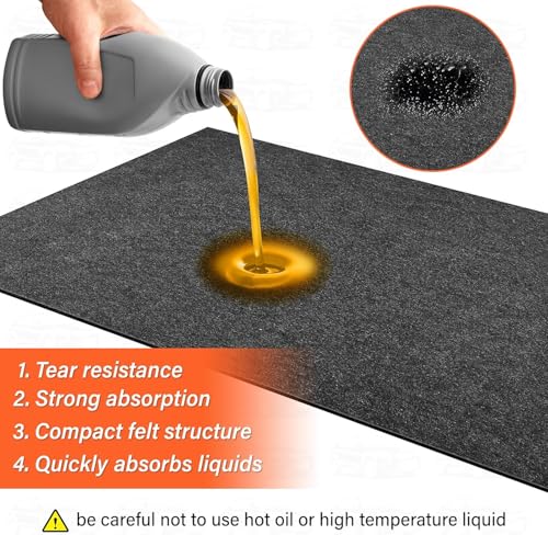 60 X 72 Inch Garage Floor Mat Under Car,Oil Spill Mat,Premium Maintenance mat,Waterproof Rubber Backing Layer Protects Garage Floor Surface - size: GFM-60x72IN