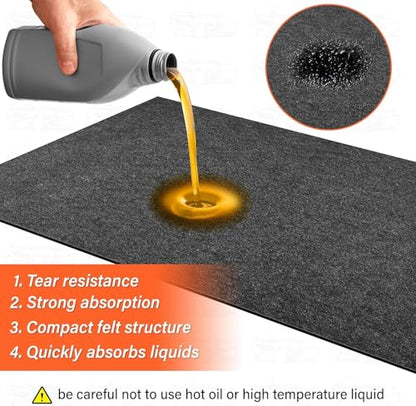 60 X 72 Inch Garage Floor Mat Under Car,Oil Spill Mat,Premium Maintenance mat,Waterproof Rubber Backing Layer Protects Garage Floor Surface - size: GFM-60x72IN