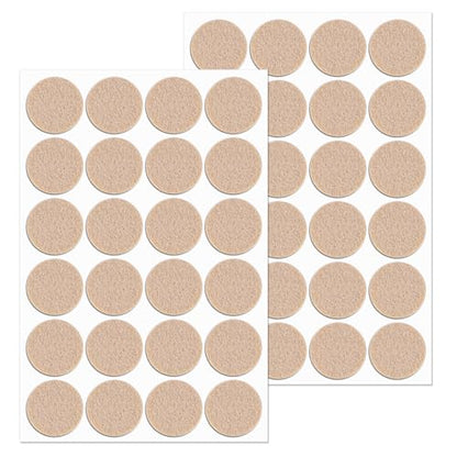 48Pcs Adhesive Felt Pads for Cabinet Doors 3/4" Thin Furniture Felt Pads for Chair Legs Small Felts Pad for Coasters Bottom Dots Round Foam Circles Cushion Dots for Hardwood Floors Vase