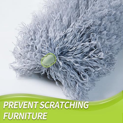 IVYROLL Cobweb Duster with Extension Pole, Spider Web Brush & Ceiling Cleaning Kit, 100" Microfiber Feather Duster Cleaner with Washable Head for Ceiling Fan, Furniture, Home - color: Set A: Spider Web Brush & Ceiling Duster