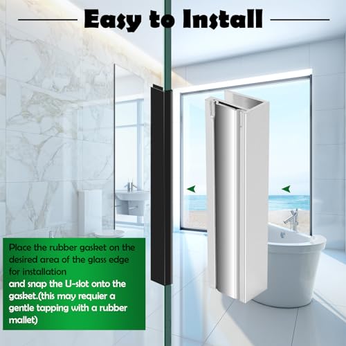 Glass Shower Door Magnet Latch Replacement Kits with Shower Door Magnet and Metal Strike Plate for 1/8" 5/32" 3/16" & 1/4" Thick Swing Glass Shower Doors