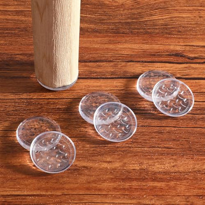 8 Non Slip Furniture Grippers Pads Transparent Round Furniture Rubber Grippers Prevent Sliding for Hardwood Floor Laminate Tile Carpet Protect Couches Chairs Tables Reducing Scratch Proof Floor
