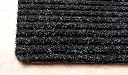 Stair Treads Collection Set of 7 Indoor Skid Slip Resistant Carpet Stair Tread Treads Black (7 Inch x 24 Inch) (Black, Set of 7) - color: Black, size: 7 Pcs - 7"x24"