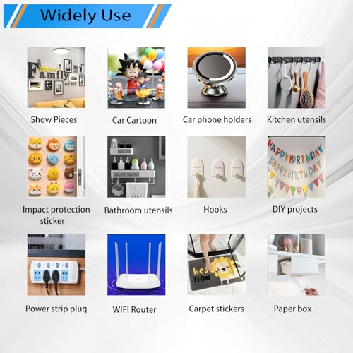 Removable Double Sided Adhesive Sticky Pads, 60 Pcs Heavy Duty 3mm EVA Foam Mounting Strips – Renter Friendly, Wall Safe, No Residue, for Walls, Car, Picture Hanging, Rugs, Home Office (Black)