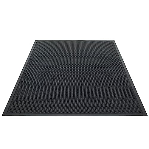 Guardian Easy Step Scraper 2X3 (23in x 35in) Indoor/Outdoor, Heavy-Duty, Solid Rubber Floor Mat,Black - size: 35"L x 23"W x 0.3"Th