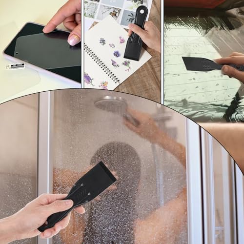 5 PCS Plastic Putty Knife, 2 Inch Flexible Plastic Paint Scraper Tool for Taping Drywall Wall Painting Putty Knives Set Spreader Spackle Tool for Spackling Patching Flexible Putty Knife, Black