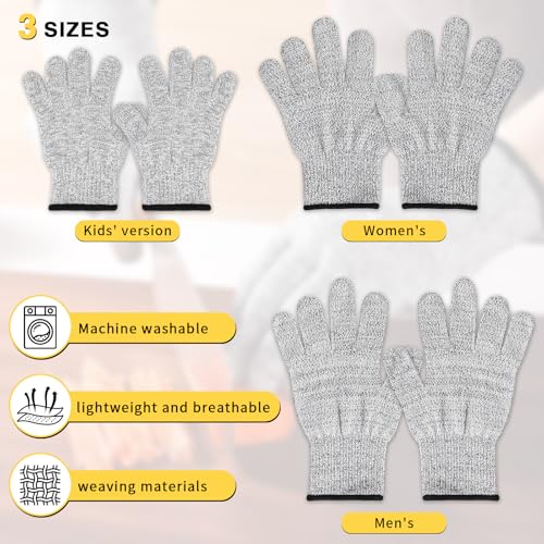 Cut Resistant Gloves, Level 5, Non-Slip Grip, Machine Washable, for Kitchen, Oyster Shucking, Woodworking - color: Grey(female)