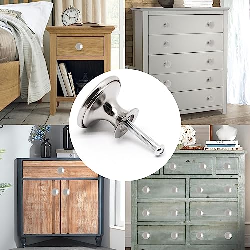 16 Pcs Brushed Nickel Cabinet Knobs, Silver Dresser Knob Kitchen Drawer Knobs, Single Hole Cupboard Door Knob Dresser Drawer Pulls Handles - color: Brushed Nickel, size: 16 Pack