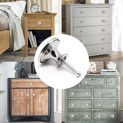 16 Pcs Brushed Nickel Cabinet Knobs, Silver Dresser Knob Kitchen Drawer Knobs, Single Hole Cupboard Door Knob Dresser Drawer Pulls Handles - color: Brushed Nickel, size: 16 Pack