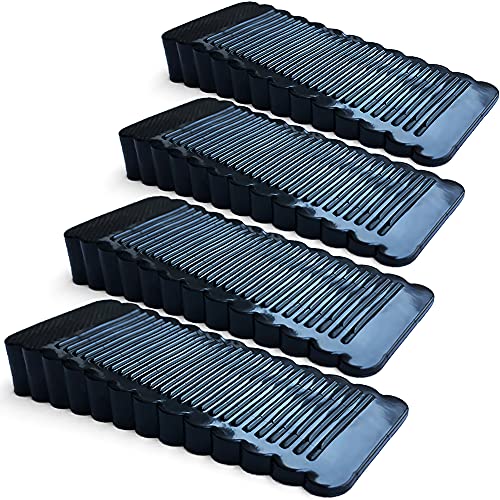 4 Pack Black Rubber Door Stopper Wedge Sturdy Door Stop Stackable Anti Slip Heavy Duty Silicone Doorstop for Floor Patio - color: Black-4pcs