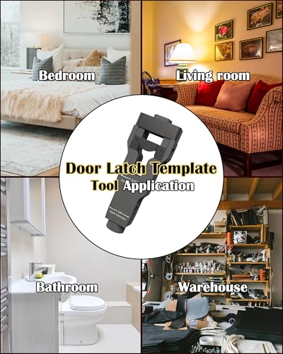 Door Latch Mortise Tool, Grey, Metal, for 1-3/4' or 1-3/8' Thick Doors, Professional Door Latch Installation Kit