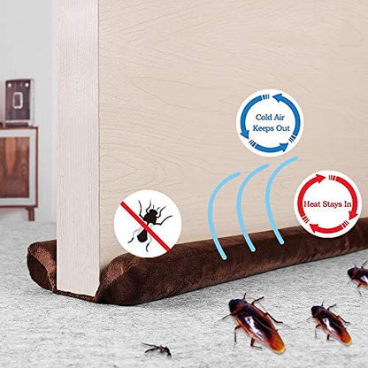 VISEMAN 36 Inch Under Door Stopper-Door Noise Blocker, Double Sided Door Stopper, Machine-Washable - color: Coffee