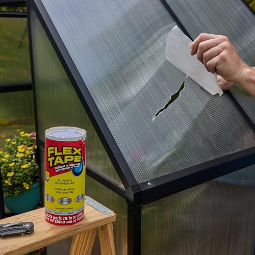 Flex Tape, Original Thick Flexible Rubberized Waterproof Tape - Seal and Patch Leaks, Works Underwater, Indoor Outdoor - Home RV Roof Plumbing and Pool Repairs, Clear, 8 in x 5 ft, Pack of 1 - size: 8" x 5' (Pack of 1)