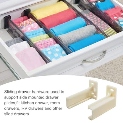 Drawer Track Back Plate Compatible with Prime-Line R 7265, 3/8 in. x 1 in. ABS Hard Materials, Off-White (1 Pair)
