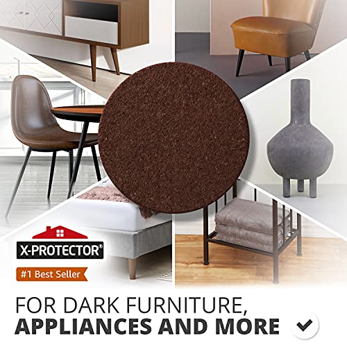 24 Heavy-Duty Felt Furniture Pads 1” 1/4” Thick X-Protector! Round Felt Pads for Furniture Feet - The Best Felt Floor Protectors for Furniture to Prevent Scratches. Protect Your Hard Floor! (Brown) - size: 1 inch 24 PCS Round Brown