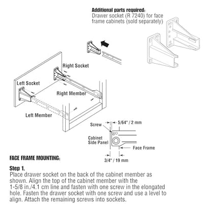 Prime-Line MP7212 Drawer Slide Kit – Replace Drawer Track Hardware – Self-Closing Design –Fits Most Bottom/ Side-Mounted Drawer Systems –19-3/4 In. Steel Tracks, Plastic Wheels, White (1 Pair)
