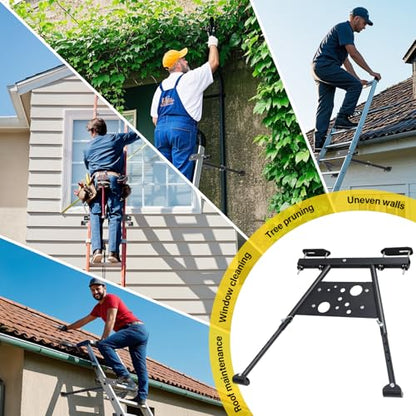 Ladder Stabilizer, Ladder Stabilizer for Roof, Wall Ladder Standoff Premium Steel, Adjustable Leg 20.4-29.5" Ladder Stabilizer withstands 300 LBS Weight Rating