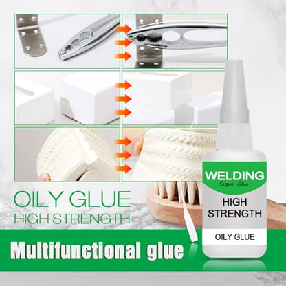Welding High-Strength Oily Glue, 2024 New 50g Waterproof Strong Glue Universal Super Glue Gel, Universal All Purpose Super Glue Extra Strength for Metal Plastic Wood Ceramics Glass (1)